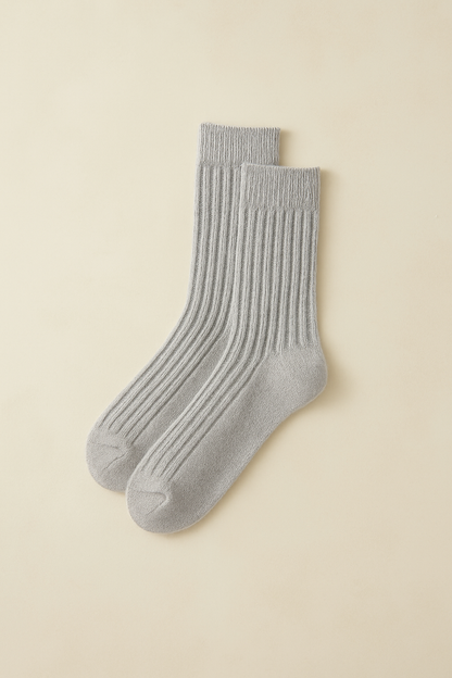 Cashmere Ribbed Socks